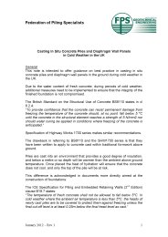 Casting in situ concrete piles and diaphragm wall panels in cold weather in the UK