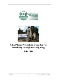 CFA piling: preventing ground and rig instability through over-flighting