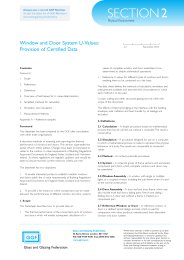Window and door system U-values - provision of certified data
