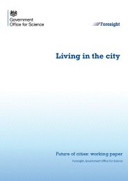 Living in the city. Future of cities: working paper