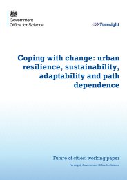 Coping with change: urban resilience, sustainability, adaptability and path dependence. Future of cities: working paper