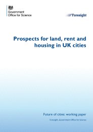 Prospects for land, rent and housing in UK cities. Future of cities: working paper