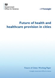 Future of health and healthcare provision in cities. Future of cities: working paper