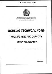 Housing technical note: housing need and capacity in the South East