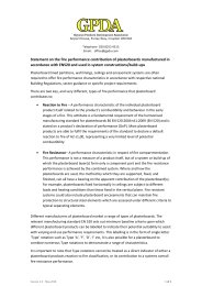 Statement on the fire performance contribution of plasterboards manufactured in accordance with EN520 and used in system constructions/build-ups