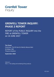 Grenfell Tower Inquiry: Phase 2 report. Report of the public inquiry into the fire at Grenfell Tower on 14 June 2017. Volume 2. Part 3 - The testing and marketing of key products