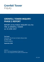 Grenfell Tower Inquiry: Phase 2 report. Report of the public inquiry into the fire at Grenfell Tower on 14 June 2017. Volume 3. Part 4 - The Tenant Management Organisation. Part 5 - The management of fire safety at Grenfell Tower