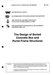 Highway structures: Design (substructures and special structures) material. Special structures. Design of buried concrete box and portal frame structures (Withdrawn)