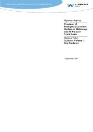 Provision of emergency customer welfare on motorways and all purpose trunk roads: National policy guidance Volume 1: Key guidance