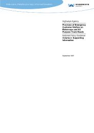 Provision of emergency customer welfare on motorways and all purpose trunk roads: National policy guidance Volume 2: Supporting information