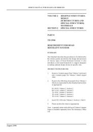 Highway structures: Design (substructures and special structures) materials. Special structures. Requirement for road restraint systems (see also HA IAN 97/07) (includes Correction February 2008) (Withdrawn)
