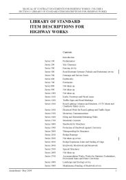 Bills of quantities for highway works. Section 3 Library of standard item descriptions for highway works. (1998 consolidated version - includes amendments dated May and August 2001, May 2002, May and November 2003, May and November 2004 and May 2005, November 2006 and May 2009)