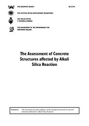 Highway structures: Inspection and maintenance. Assessment. Assessment of concrete structures affected by alkali silica reaction (Withdrawn)