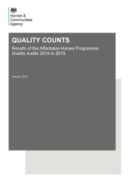 Quality counts - results of the affordable homes programme quality audits 2014 to 2015