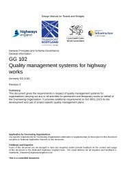 General principles and scheme governance. General information. Quality management systems for highway works (formerly GD 2/16)