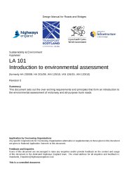 Sustainability and environment. Appraisal. Introduction to environmental assessment (formerly HA 200/08, HA 201/08, IAN 125/15, IAN 126/15, IAN 133/10)