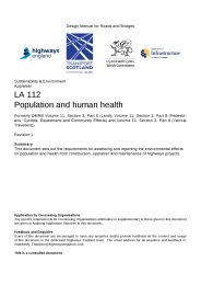 Sustainability and environment. Appraisal. Population and human health (formerly DMRB Volume 11, Section 3, Part 6 (Land), Volume 11, Section 3, Part 8 (Pedestrians, cyclists, equestrians and community effects) and Volume 11, Section 3, Part 9 (Vehicle travellers)). Revision 1