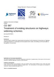 Treatment of existing structures on highways widening schemes (formerly BD 95/07)