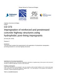 Impregnation of reinforced and prestressed concrete highway structures using hydrophobic pore-lining impregnants (formerly BD 43/03)