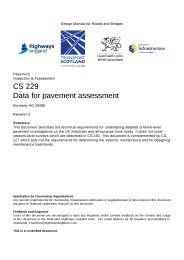 Data for pavement assessment (formerly HD 29/08)