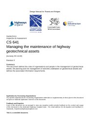 Managing the maintenance of highway geotechnical assets (formerly HD 41/95)