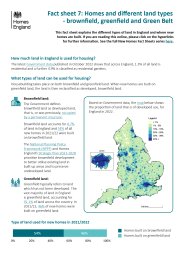 Homes and different land types - brownfield, greenfield and green belt