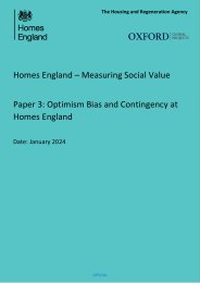 Homes England - measuring social value. Paper 3: optimism bias and contingency at Homes England