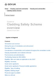 Cladding safety scheme overview