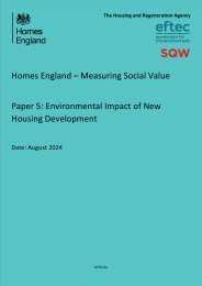 Homes England - measuring social value. Paper 5: environmental impact of new housing development