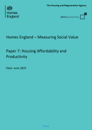 Homes England - measuring social value. Paper 7: housing affordability and productivity