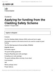 Applying for funding from the cladding safety scheme