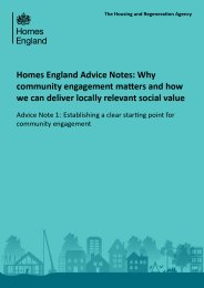 Homes England advice notes: why community engagement matters and how we can deliver locally relevant social value. Advice note 1: establishing a clear starting point for community engagement