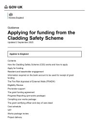 Applying for funding from the cladding safety scheme