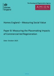 Homes England - measuring social value. Paper 8: Measuring the placemaking impacts of commercial-led regeneration