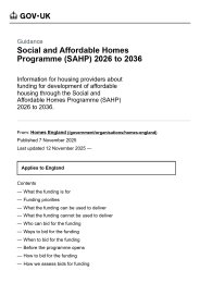 Social and Affordable Homes Programme (SAHP) 2026 to 2036