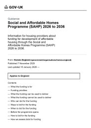 Social and Affordable Homes Programme (SAHP) 2026 to 2036