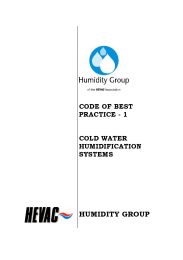 Code of best practice - 1 - Cold water humidification systems