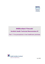 NHS Scotland Firecode: Fire precautions in new healthcare premises