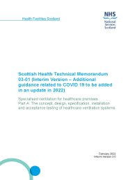 Specialised ventilation for healthcare premises. Part A: the concept, design, specification, installation and acceptance testing of healthcare ventilation systems. Interim version 3.0 - additional guidance related to COVID 19 to be added in an update in 2022