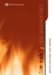 Fire safety risk assessment - animal premises and stables