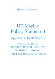 UK marine policy statement - appraisal of sustainability