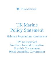 UK marine policy statement - habitats regulations assessment