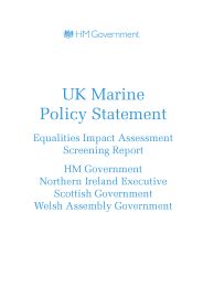 UK marine policy statement - equalities impact assessment screening report
