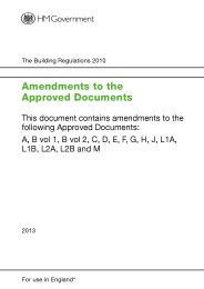 Amendments to the Approved Documents (only applicable in England)