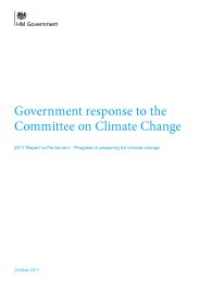 Government response to the Committee on Climate Change. 2017 report to Parliament - progress in preparing for climate change
