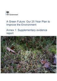 A green future: our 25 year plan to improve the environment. Annex 1: supplementary evidence report