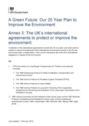 A green future: our 25 year plan to improve the environment. Annex 3: the UK's international agreements to protect or improve the environment (revised)