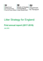 Litter strategy for England: first annual report (2017-2018)