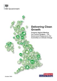 Delivering clean growth. Progress against meeting our carbon budgets - the Government response to the Committee on Climate Change