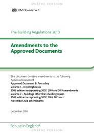 Amendments to the Approved Documents (For use in England). Approved Document B: Fire safety. Volume 1 - Dwellinghouses. 2006 edition incorporating 2007, 2010 and 2013 amendments. Volume 2 - Buildings other than dwellinghouses. 2006 edition incorporating 2007, 2010, 2013 and November 2018 amendments. December 2018